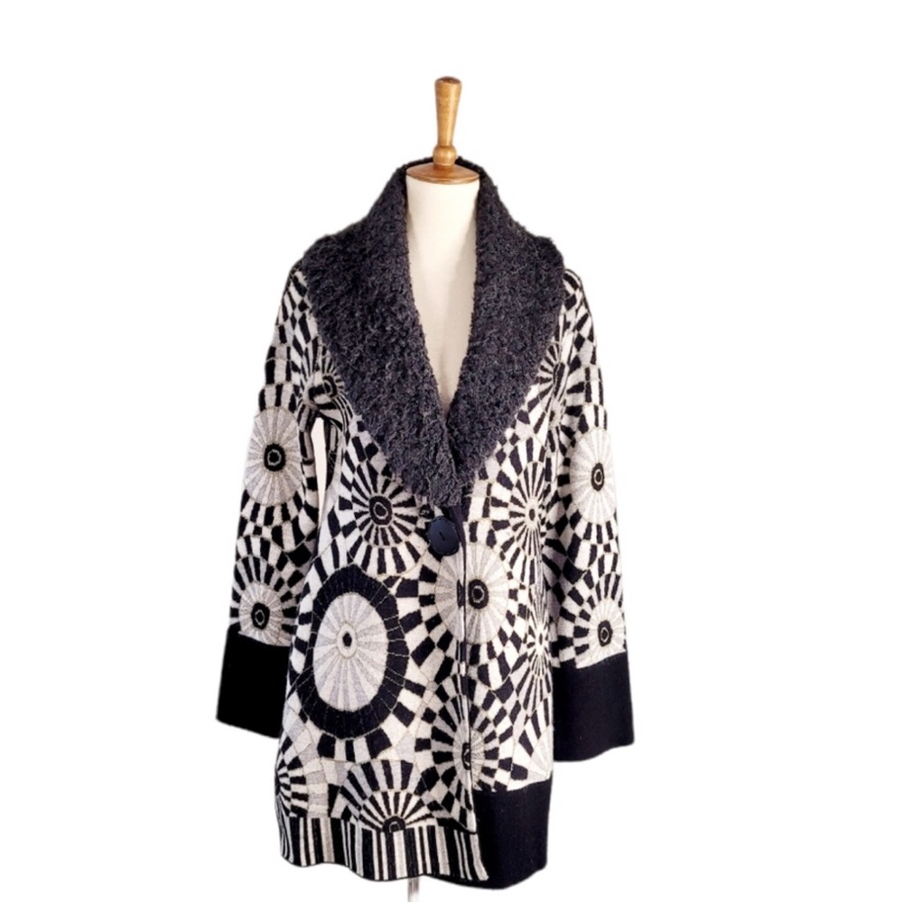 Anthropologie - Angel Of The North- Windmill Whir Sweater Coat Cardigan M